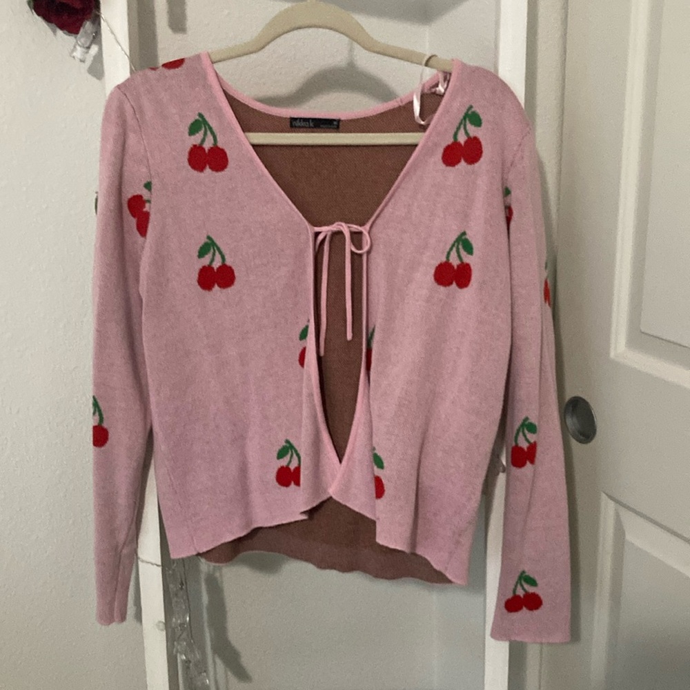 Pink cherry cardigan